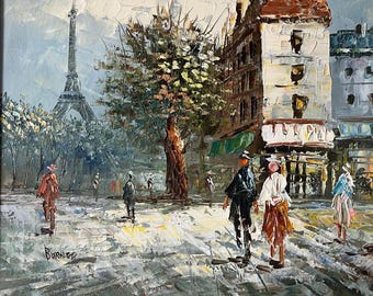 Impressionist Oil Painting of a Parisian Street Scene by Caroline Burnett 30 x 40cm