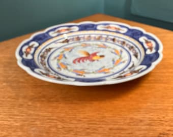 A Large Hand Painted Bowl in Mediterranean Colours