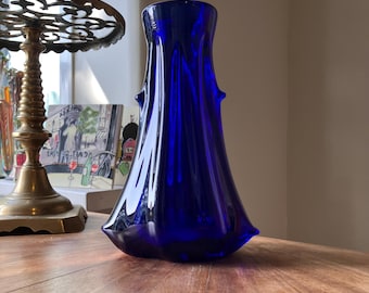 1960s Vintage Murano Glass Vase in Deep Cobalt Blue