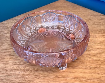 Pink Glass Art Deco Bowl
