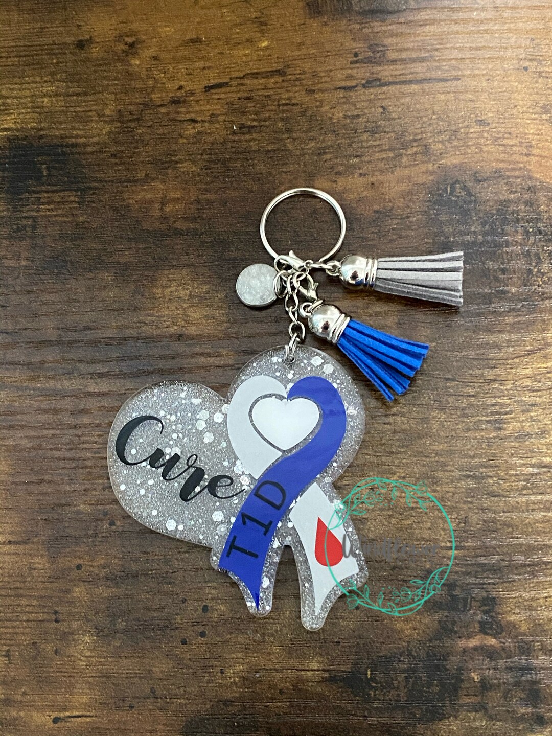 Type 1 Diabetes Keychain T1D Keychain T1D Awareness Type Etsy