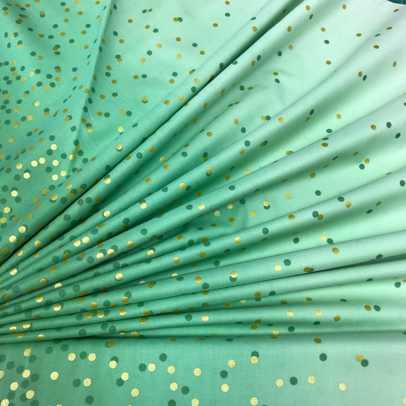 Ombre Confetti Metallic Mint Moda Fabrics half yard quilting Etsy