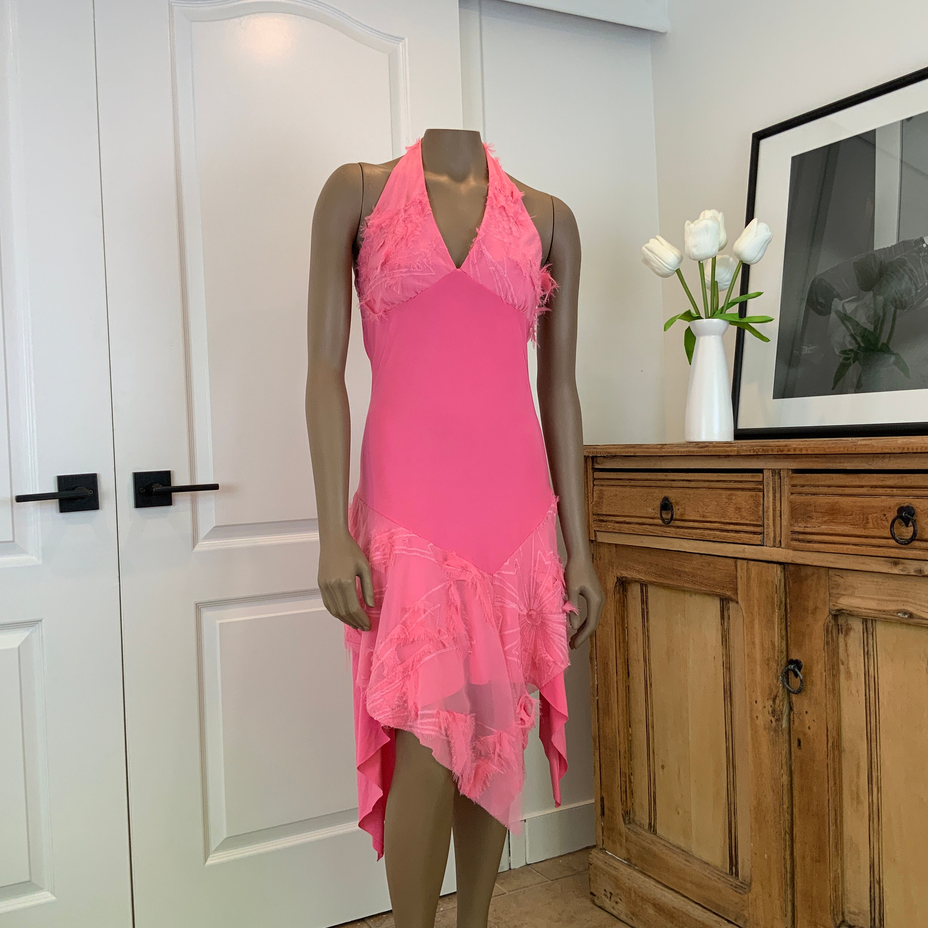 pink 80s dress