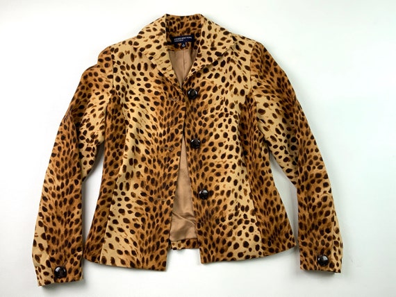90s Cheetah Print Cotton Blazer, Jones New York Si