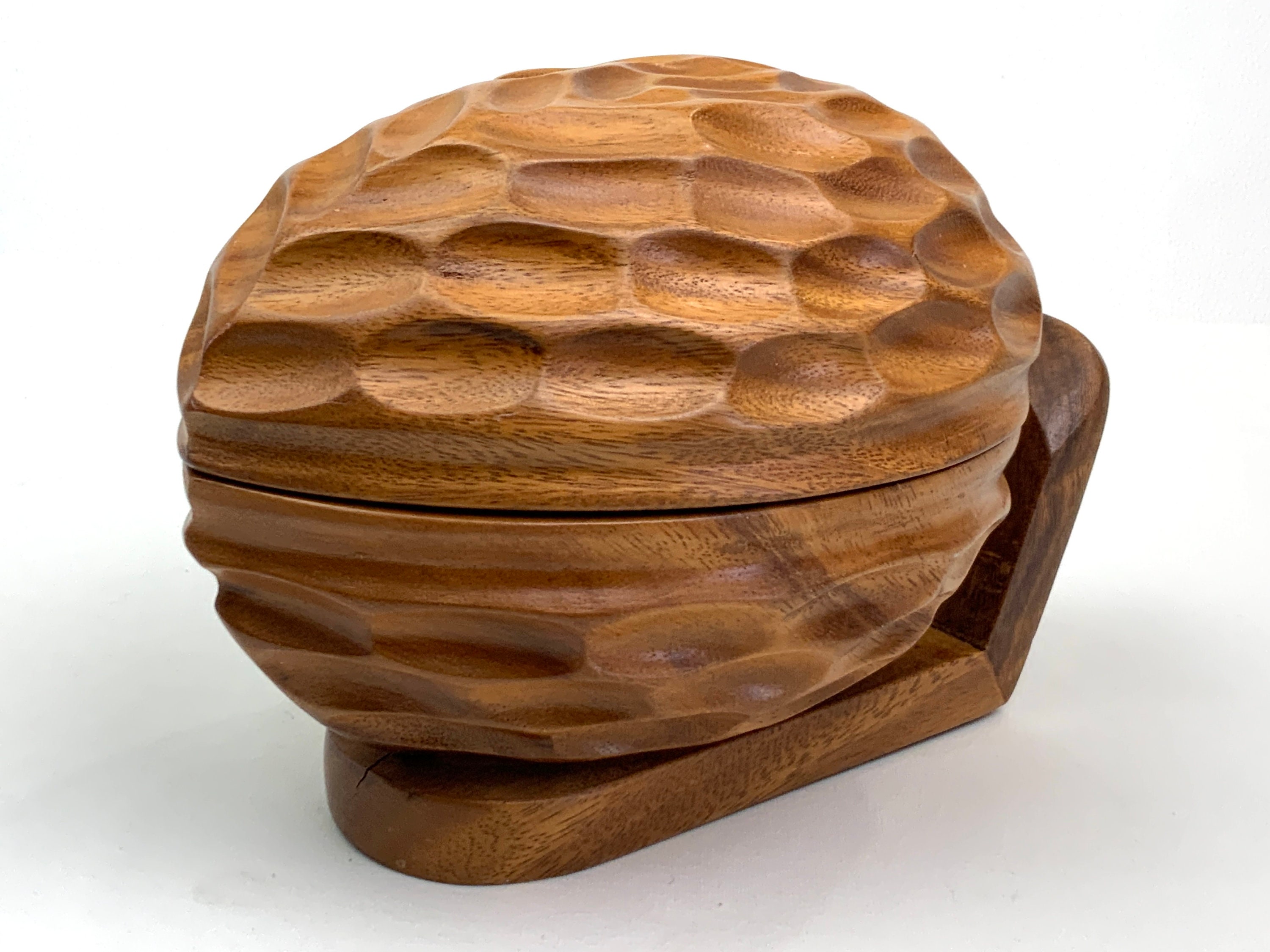 Vintage Carved Wood Nut Bowl Serving & Storage with Tools Etsy