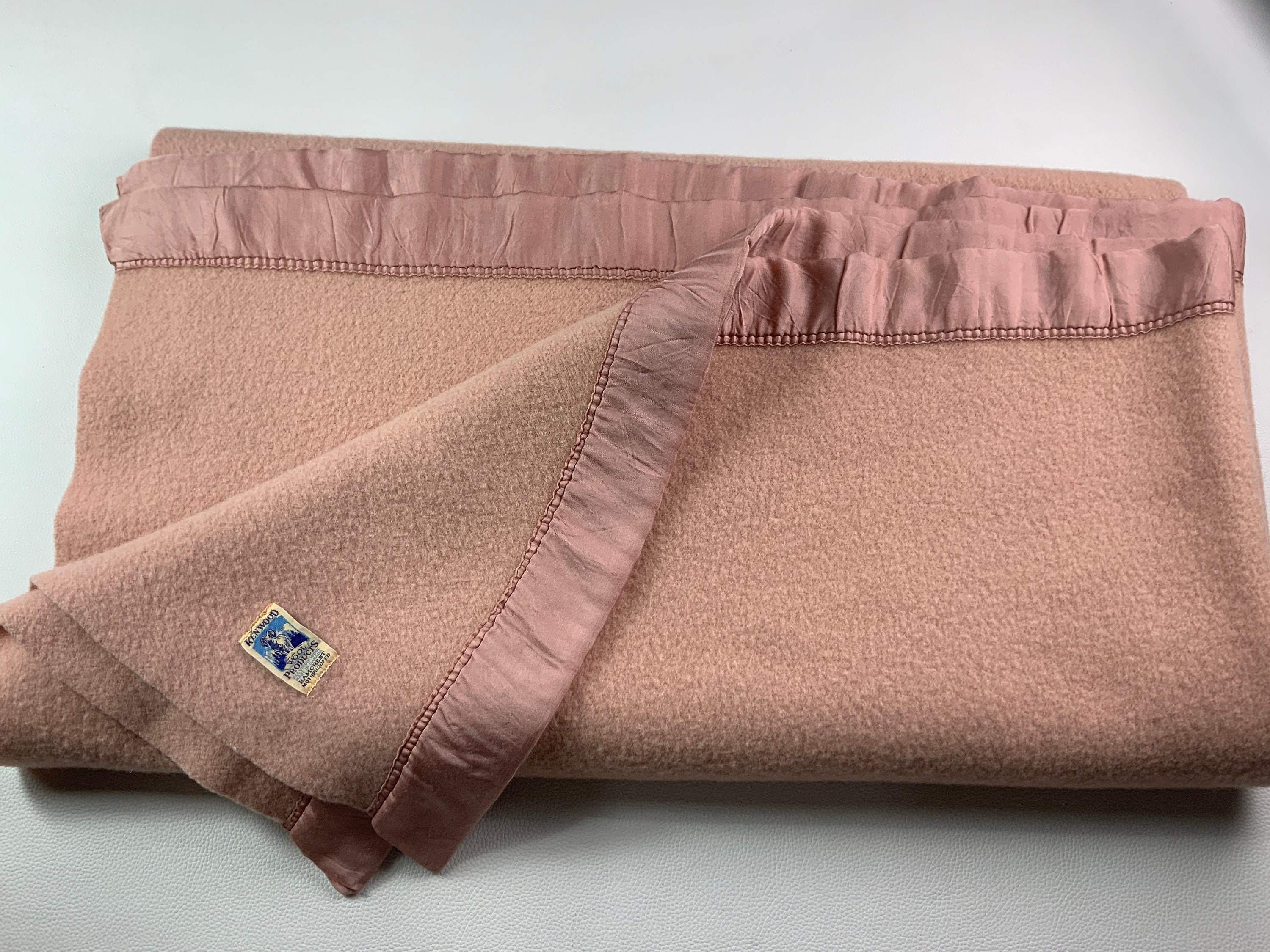 Vintage Kenwood Pure Wool Blanket 62 x 70 Dust Rose Blush Etsy