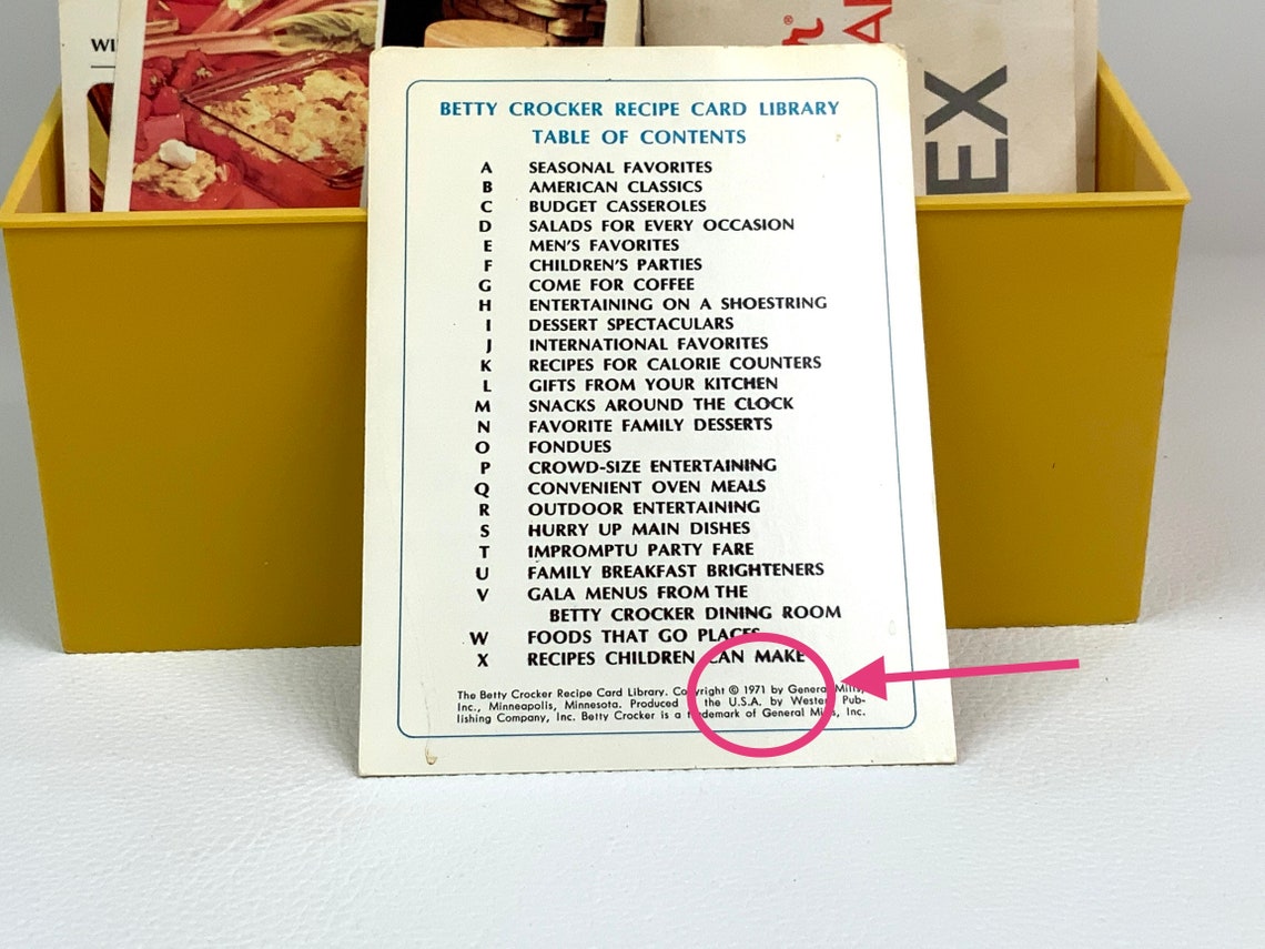1971 Betty Crocker Recipe Card Library vintage 70s Betty Etsy