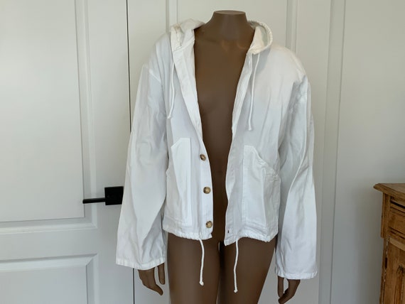 Vintage 90s White Cotton Jacket, Sea Breeze of Cal