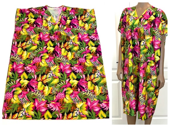 Bright Floral MuuMuu Coverup Dress