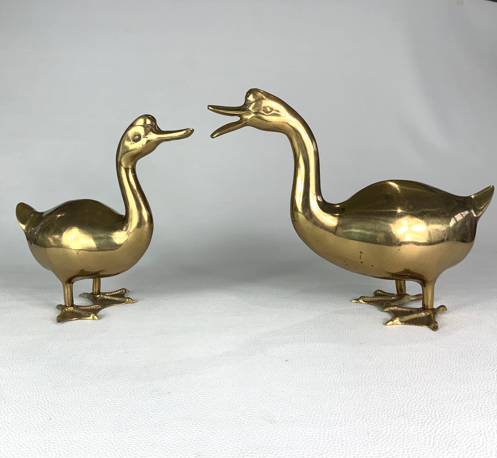 Large Pair of Brass Ducks. Vintage 1970s Brass Decor Retro Etsy
