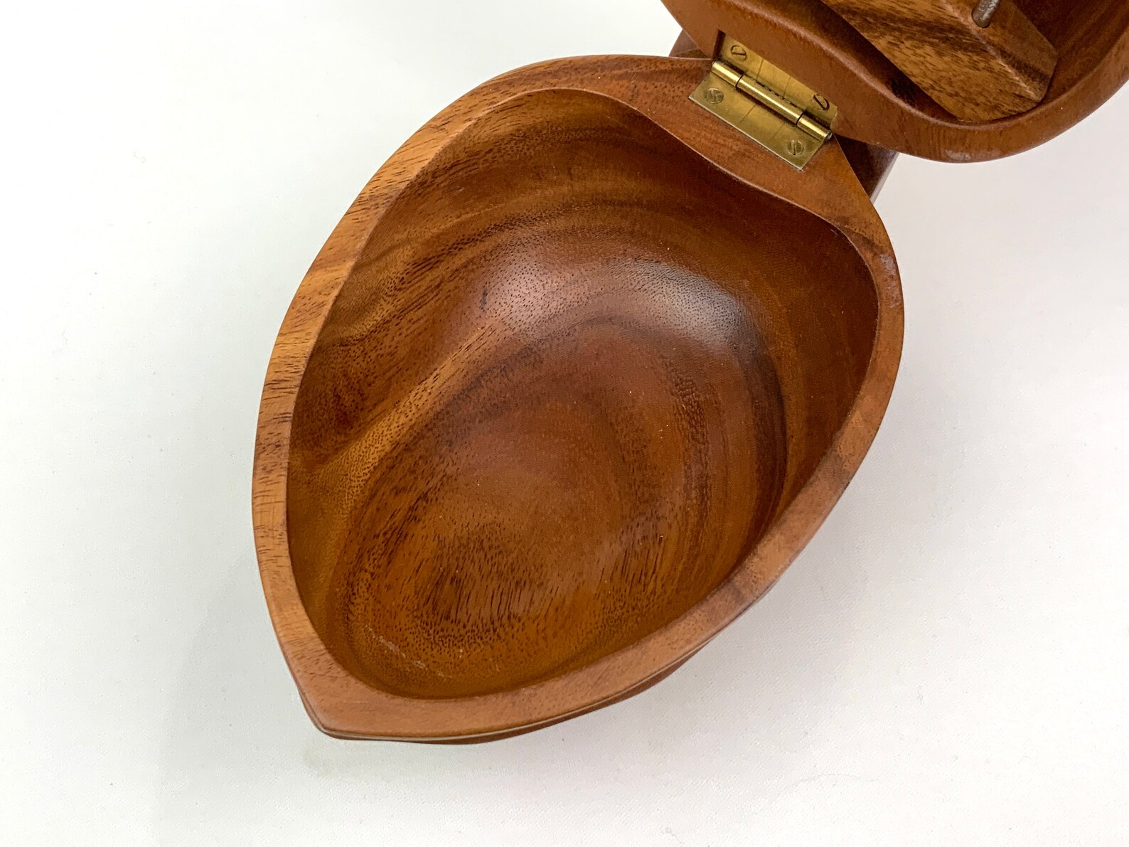 Vintage Carved Wood Nut Bowl Serving & Storage with Tools Etsy