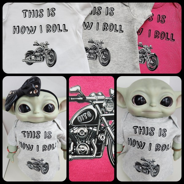 CITG Biker tees,baby yoda clothes,baby Yoda,biker shirt, doll clothes, doll accessories, reborn clothes, baby biker, biker babe, moto shirt