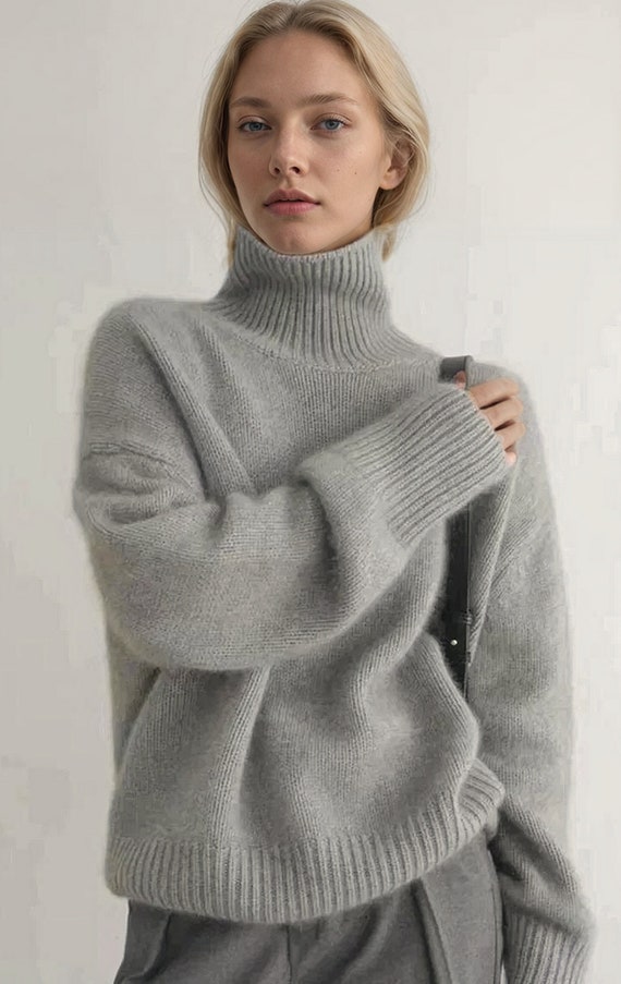 Women's Australian Merino Wool Turtleneck(Oversize