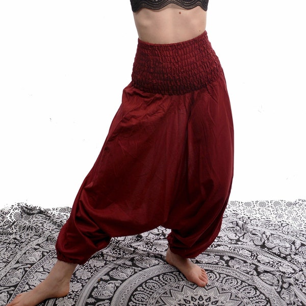 ORGANIC COTTON HAREM Trousers, Aladdin Alibaba Genie Pants, Unisex Yoga Festival hippie harems