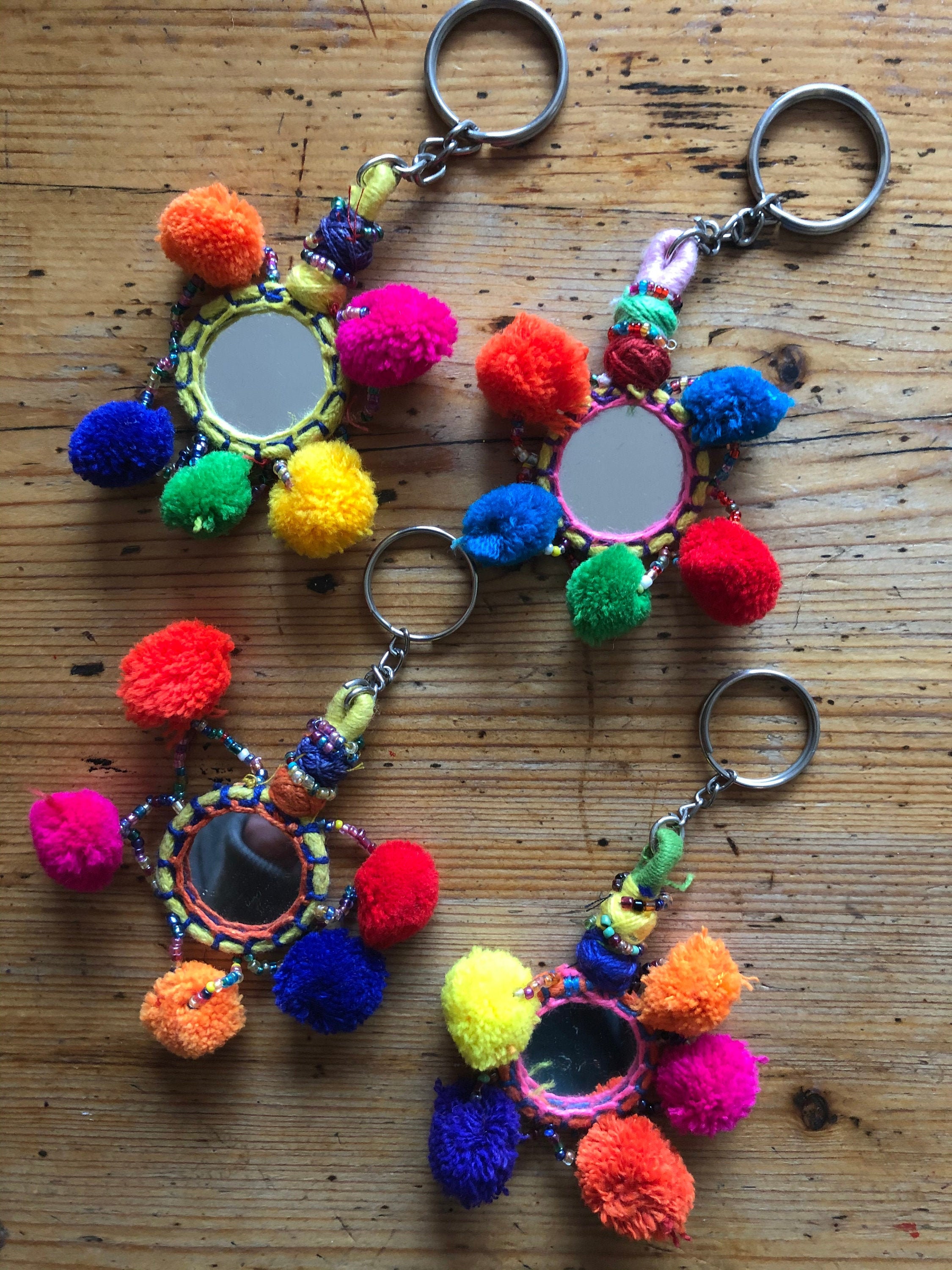 Colorful Boho Pom Pom Tassel Bag Charm Key Chain - LittleForBig Cute & Sexy  Products