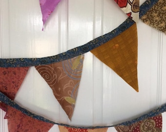 Hand Made Recycled Colourful Sari Bunting