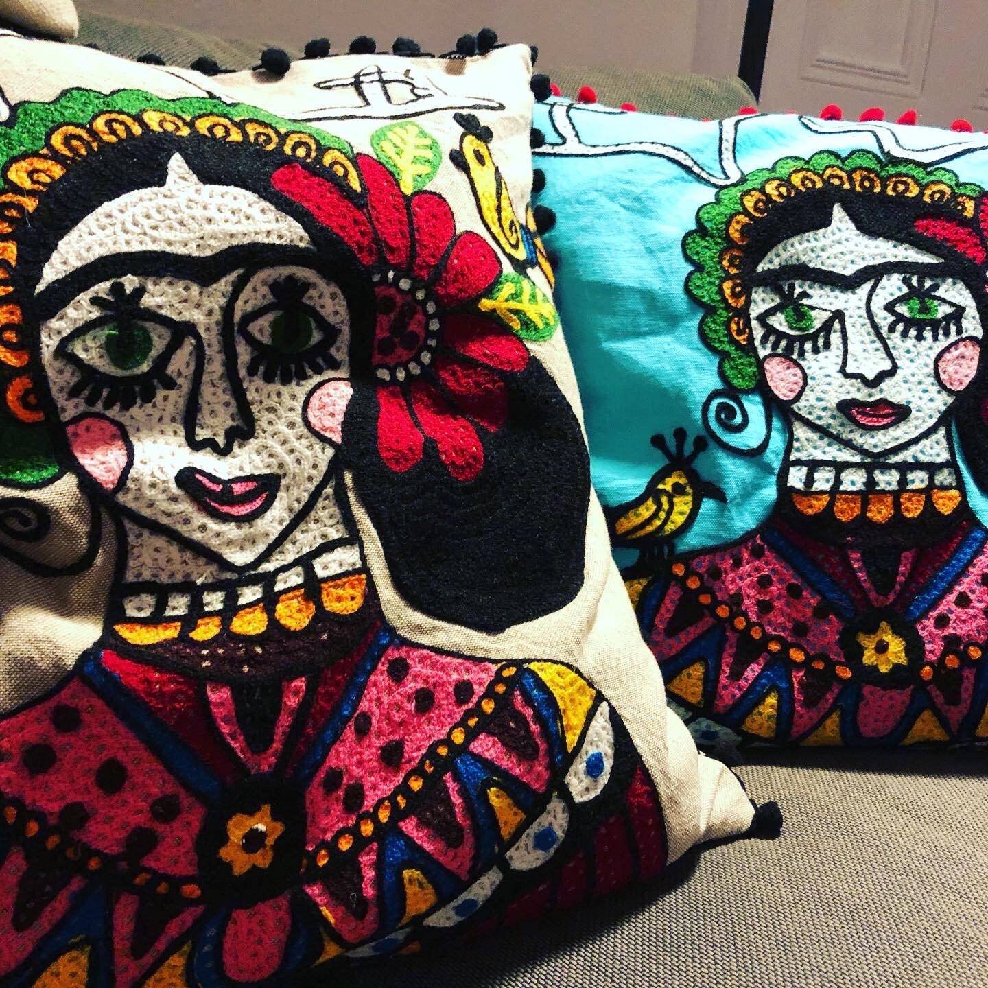 mandala pillow / Frida throw pillow colorful decorative pillow Embroidered pillow mandala pillow / Frida throw pillow colorful decorative pillow Embroidered pillow