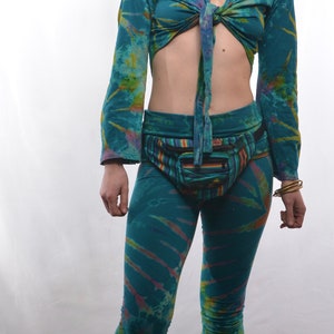 Leggings tie-dye coton lycra festival hippie Psy trance lutin femme unisexe image 3