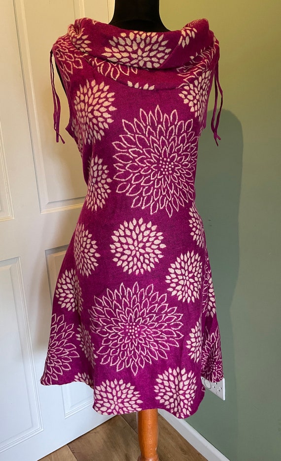 cowl neck dress winter Handmade Pink Wool Blend Maxi Sweater Dress, Turtleneck Winter Dress #35261