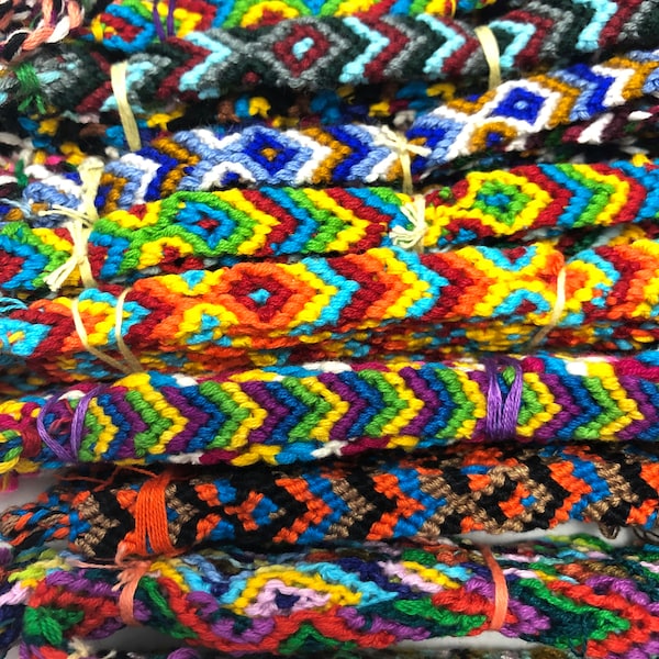 Bundle of bracelets! Guatemalan Folk Traditional handmade, rainbow friendship bracelet