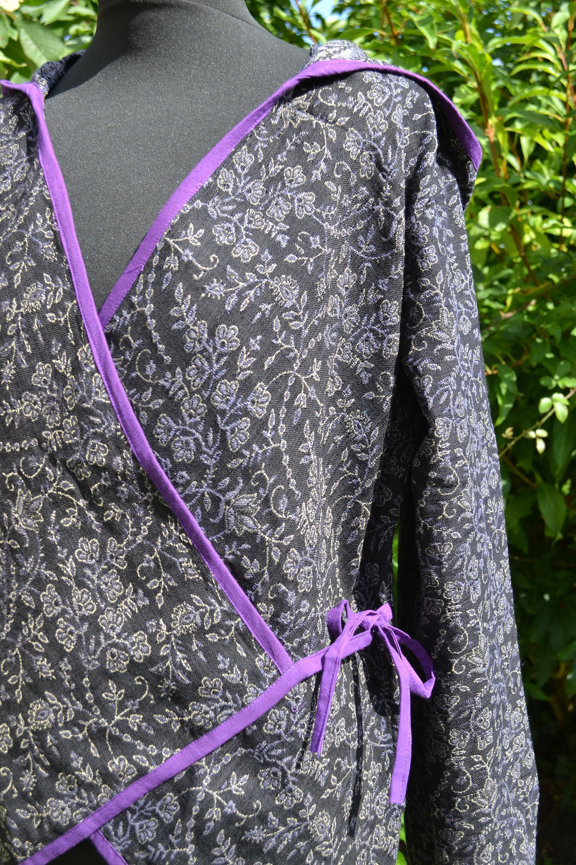 Image of Women's Winter Jacket Paisley Hood Hooded Alternative Festival Hippy Hippie Boho Purple Coat