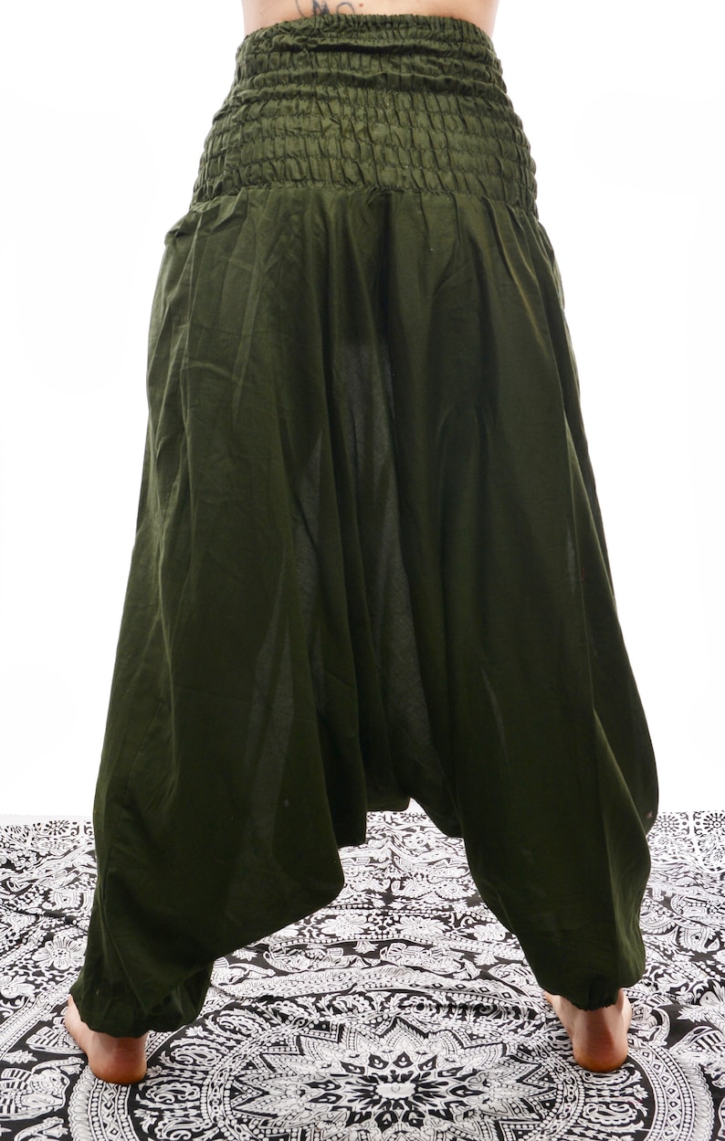 ORGANIC COTTON HAREM Trousers, Aladdin Alibaba Genie Pants, Unisex Yoga Festival hippie harems image 3