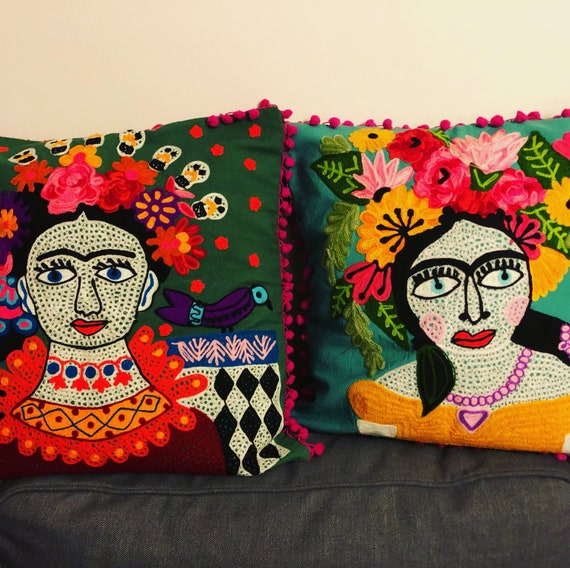 mandala pillow / Frida throw pillow colorful decorative pillow Embroidered pillow mandala pillow / Frida throw pillow colorful decorative pillow Embroidered pillow