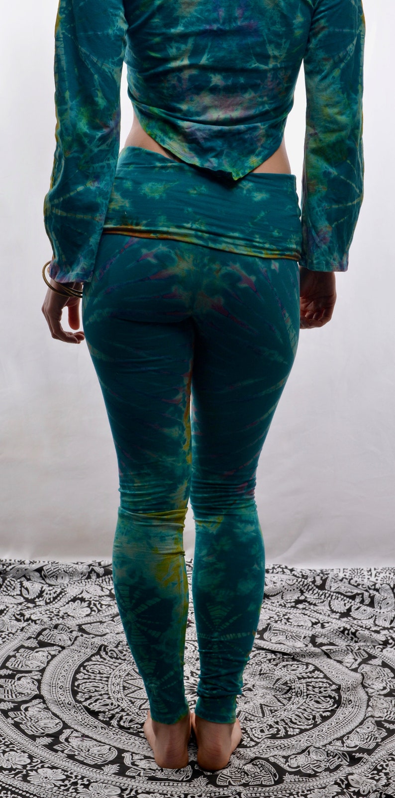Leggings tie-dye coton lycra festival hippie Psy trance lutin femme unisexe image 8