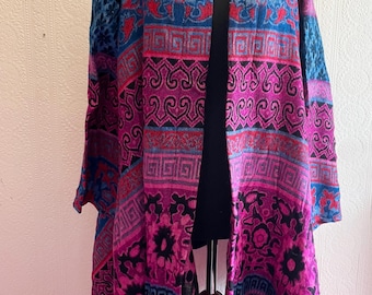 Women's Winter Wrap Jacket Geometric Alternative Festival Hippy hippie Boho fleecy warm cardigan Coat