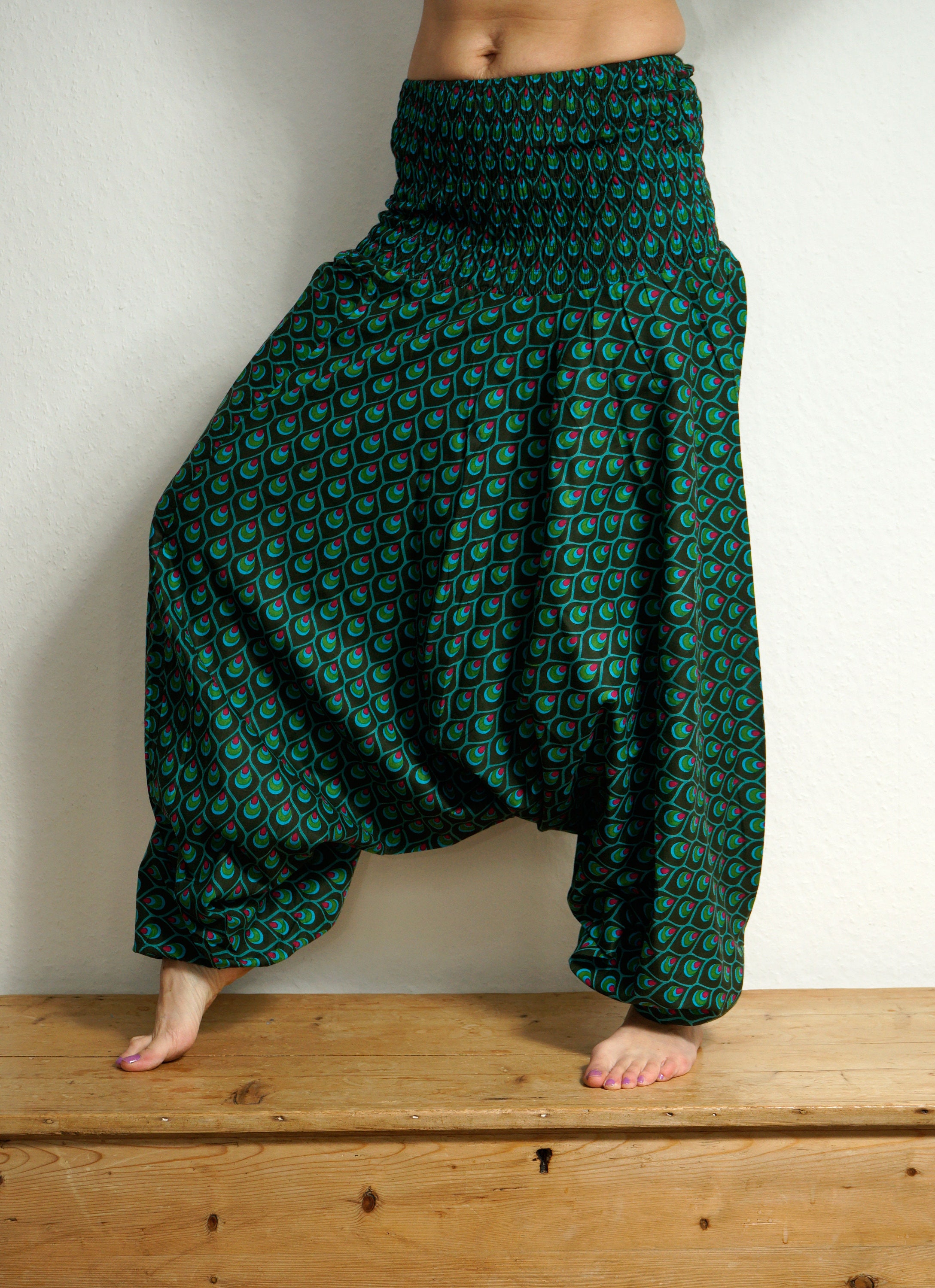 Peacock HAREM TROUSERS Hippy Boho 