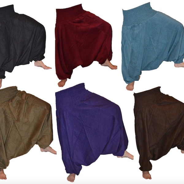 Winter Corduroy HAREM TROUSERS - Hippy Festival Alibaba Baggy Pants, with Pockets