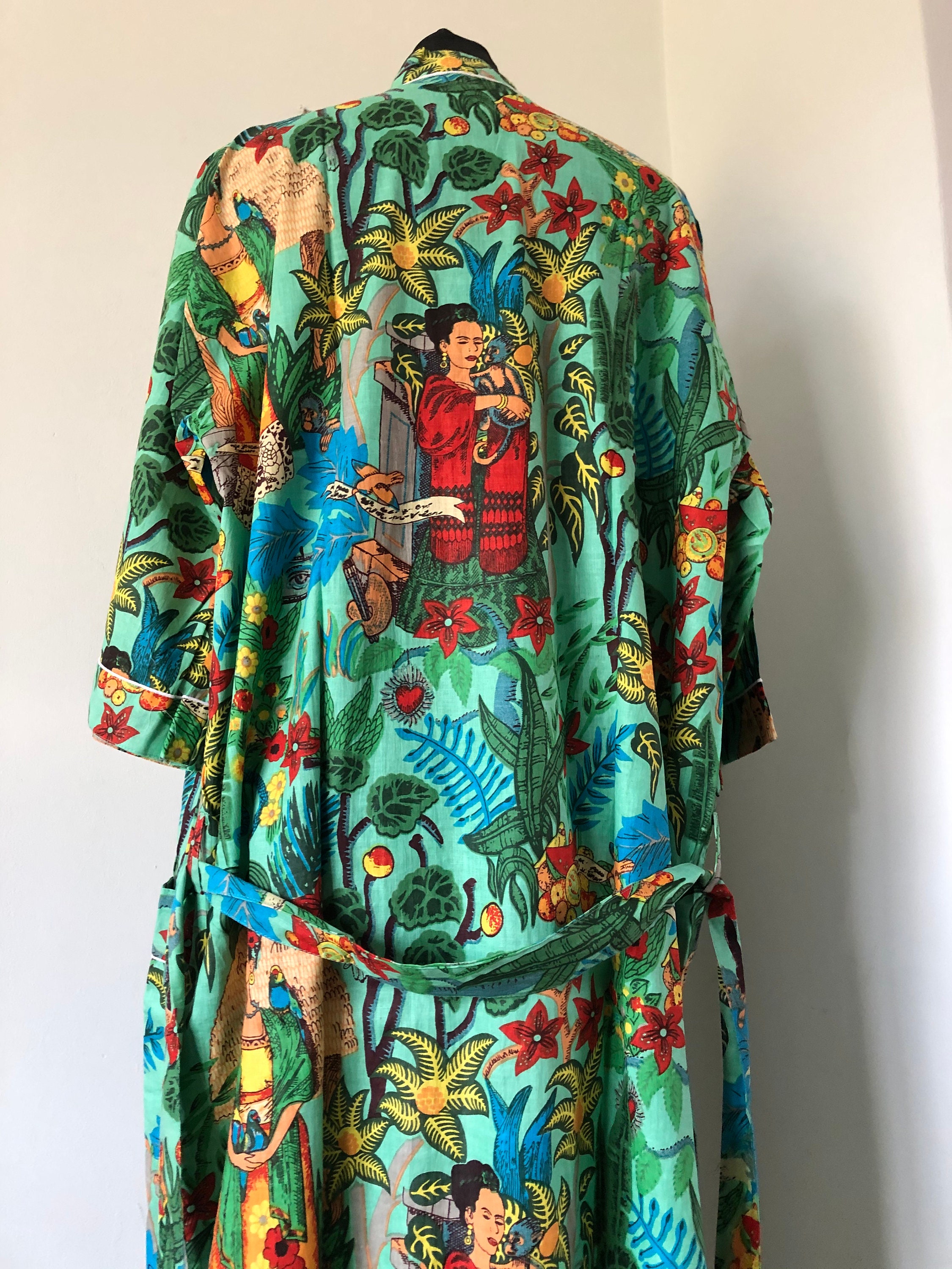 Frida Kahlo Women's cotton floral printed KIMONO dressing | Etsy