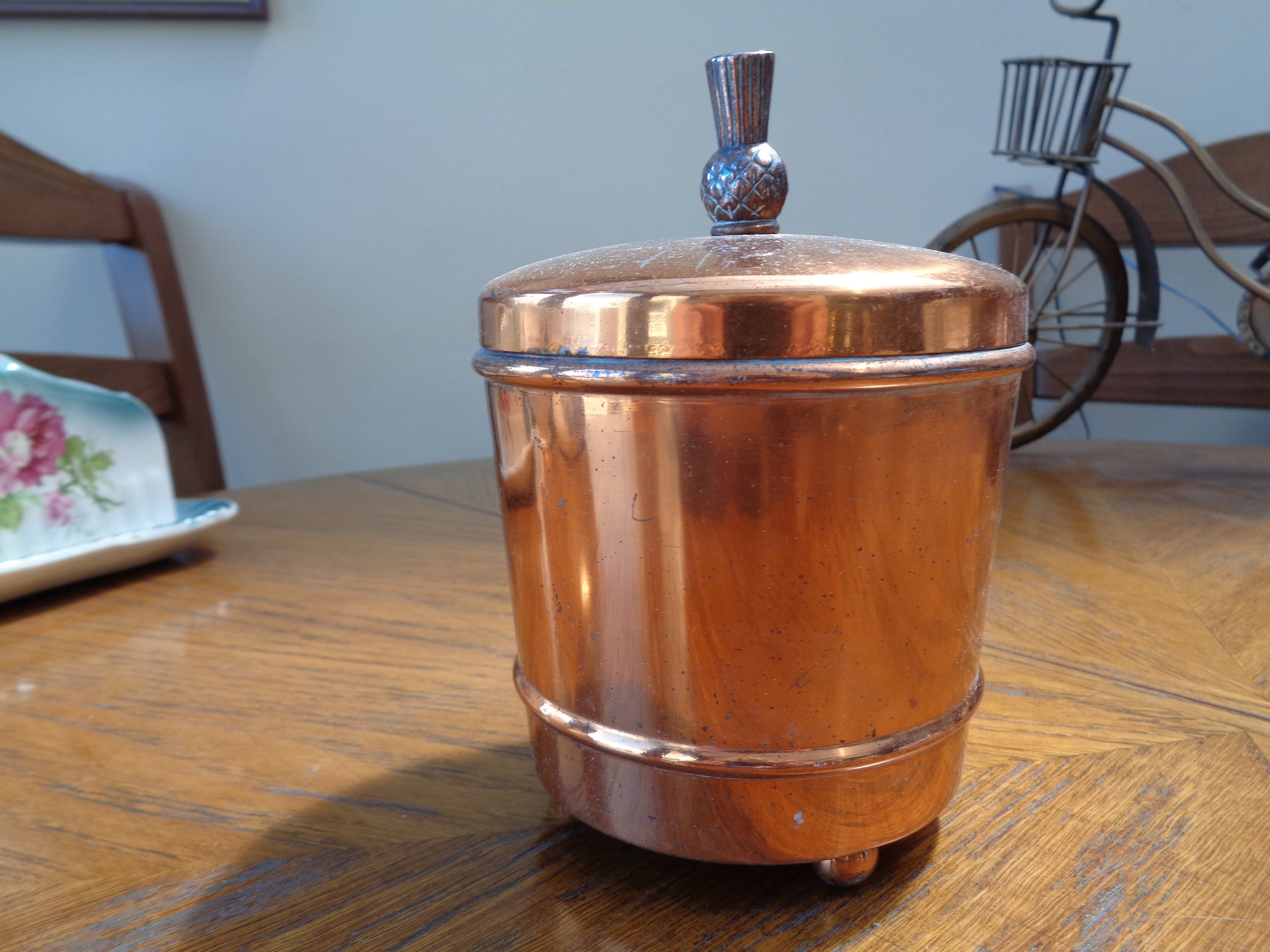 Tea Caddy Vintage Copper Purity Tea Commemorative Tea Caddy Etsy