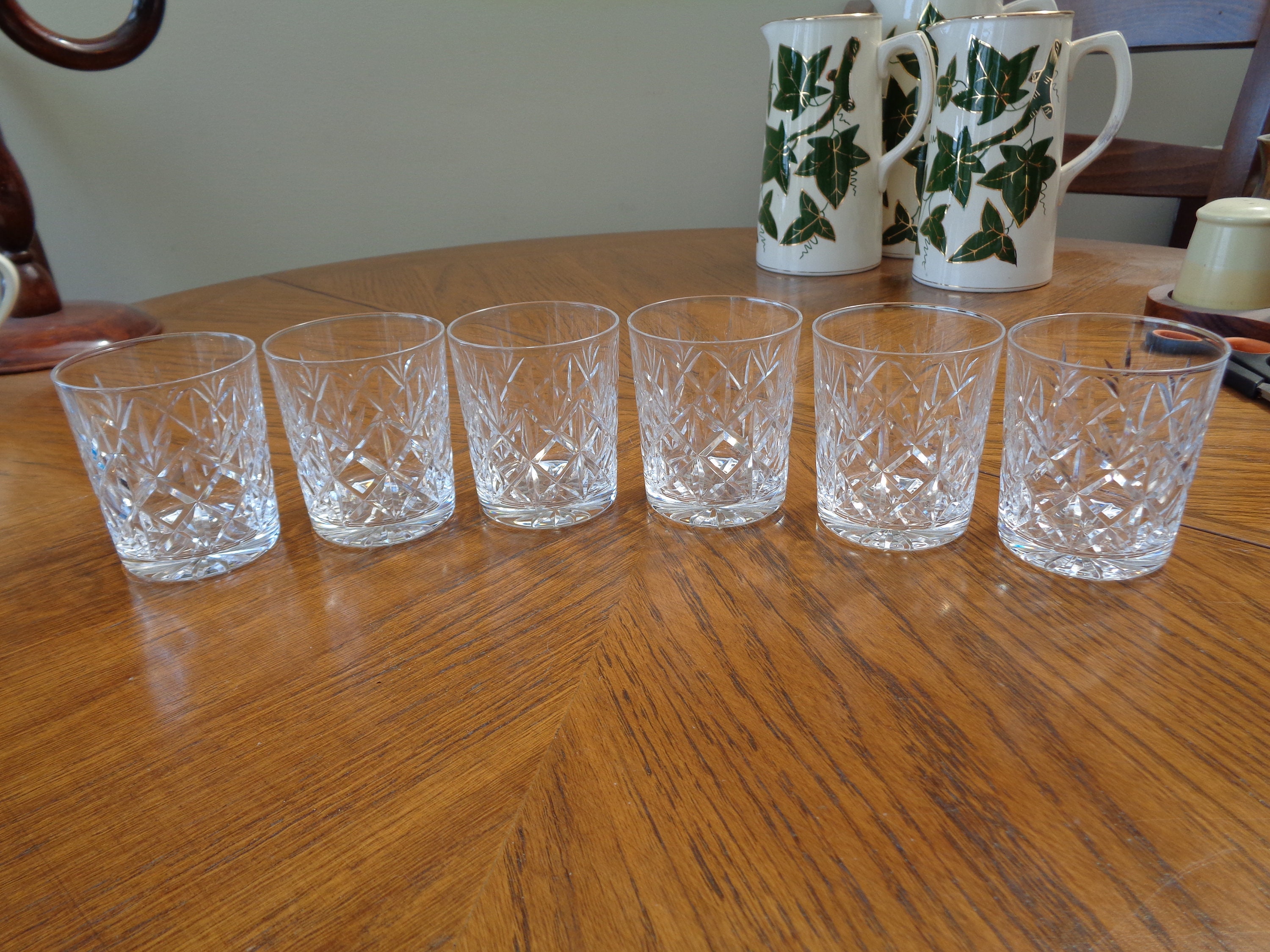 Tumblers Six Vintage Cut Glass Whisky Tumblers Made in Etsy