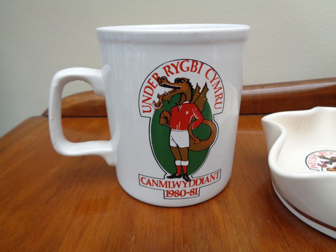 Welsh Rugby Union Centenary Year 198081 Commemorative Mug & Etsy