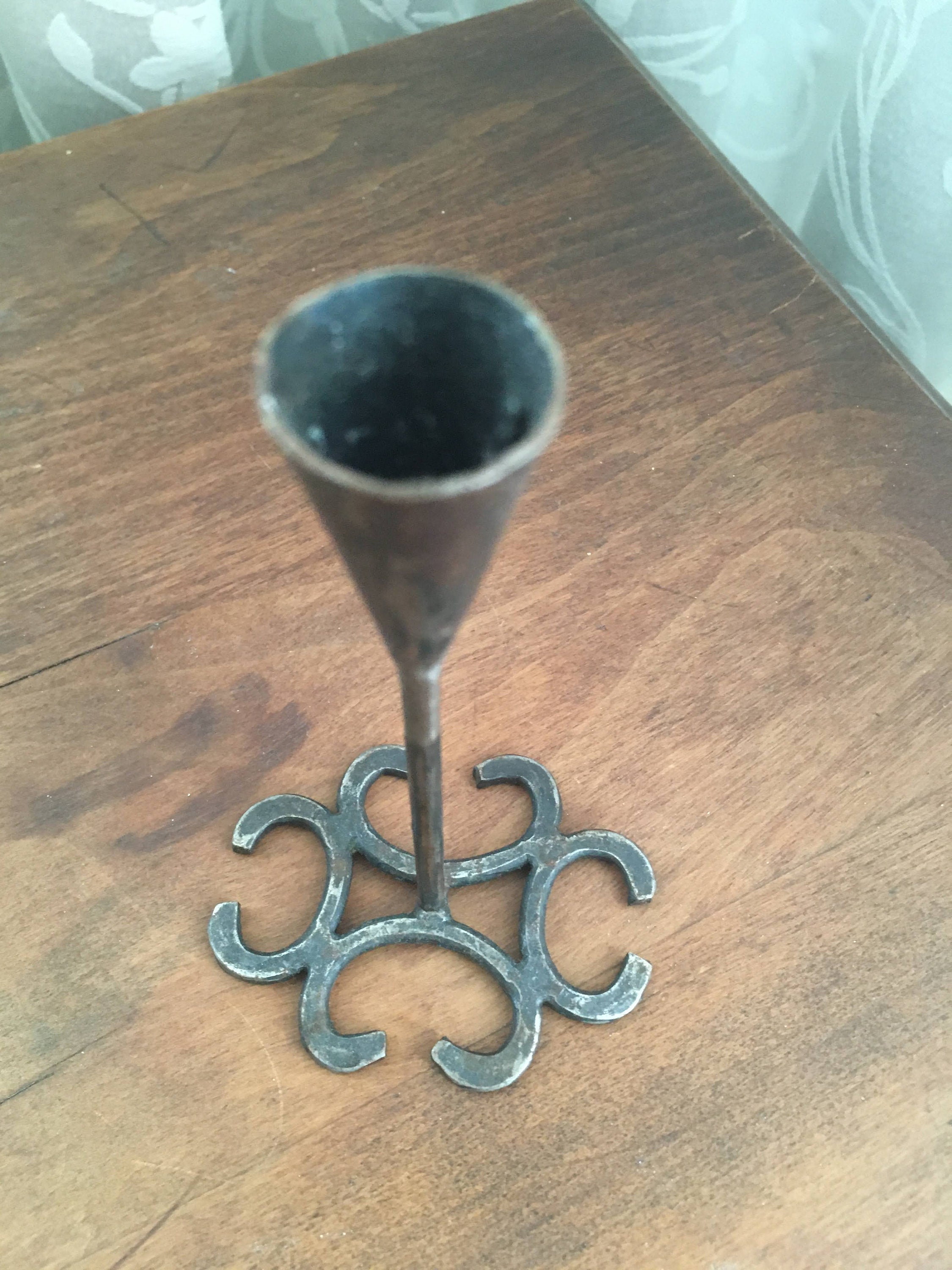 Antique pewter candlestick holders small 5 inches high Etsy