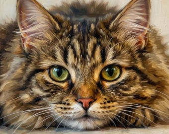 Dipinto a olio personalizzato con gatto / Dipinto da foto su tela / Ritratto di animale domestico dipinto a mano su commissione / Commemorazione per la perdita di un animale domestico / Regalo per una persona cara