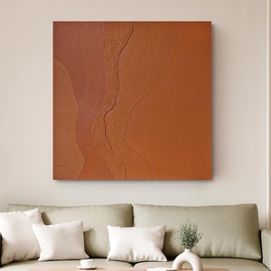 Terracotta Textured abstract painting | Scandinavian Wall Art | Terracotta wall art | Painting Textured Terracotta canvas art | Nulla 2