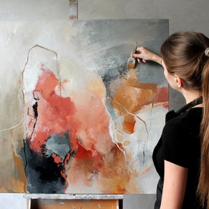 Abstrakte Malerei | Expressionistische Malerei | Terrakotta Malerei | Terrakotta abstrakte Malerei | Terrakottablaue Bemalung | Abgeschiedenheit 2