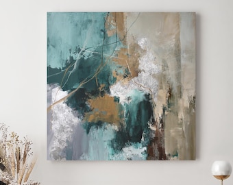 Green abstract | Green abstract painting | Green abstract canvas | Green abstract art | Green wall art | Abstract painting | Green Hill 2