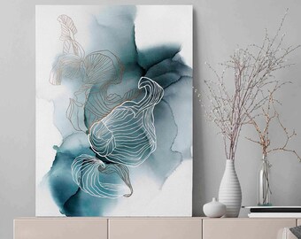 アルコールインクアート | 青インクアートワーク | オリジナルインク