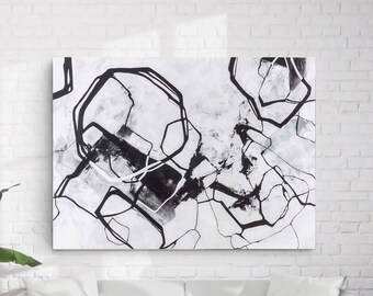 Black and White Abstract | Black and White Abstract Painting | Black White Painting | Black and White Wall Art | Gray Art | Black and white