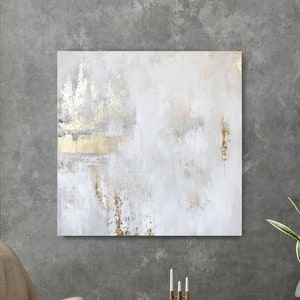Gold Painting | Gold Abstract | White Gold Painting | Elegant White and Gold Acrylic Painting | White Gold Abstract Wall Art |Cascade 6