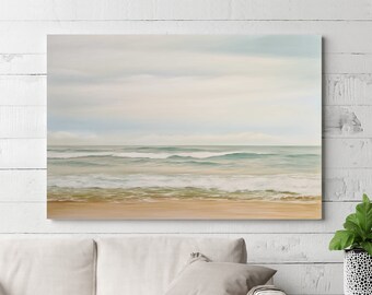 Pintura del océano / Arte mural del océano / Pintura del mar / Pintura del paisaje marino / Pintura original del paisaje marino / Pinturas para dormitorio colores cálidos / Orilla del mar 2