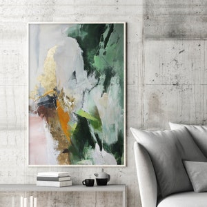 Print Green Gold Abstract | Poster Emerald Gold | Abstract Green Gold Canvas | Emerald Gold  Art | Original Green Gold Artwork | Green Glory