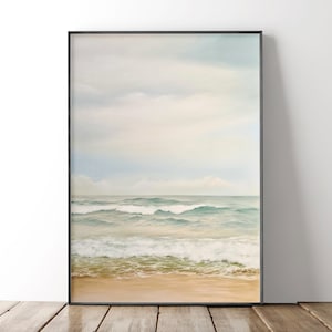 Pintura marinha | Pintura a óleo de paisagem marinha | Arte de parede de paisagem marinha | Paisagem marinha minimalista | Pintura de paisagem marinha | Pintura de paisagem | Arte costeira | Sereno