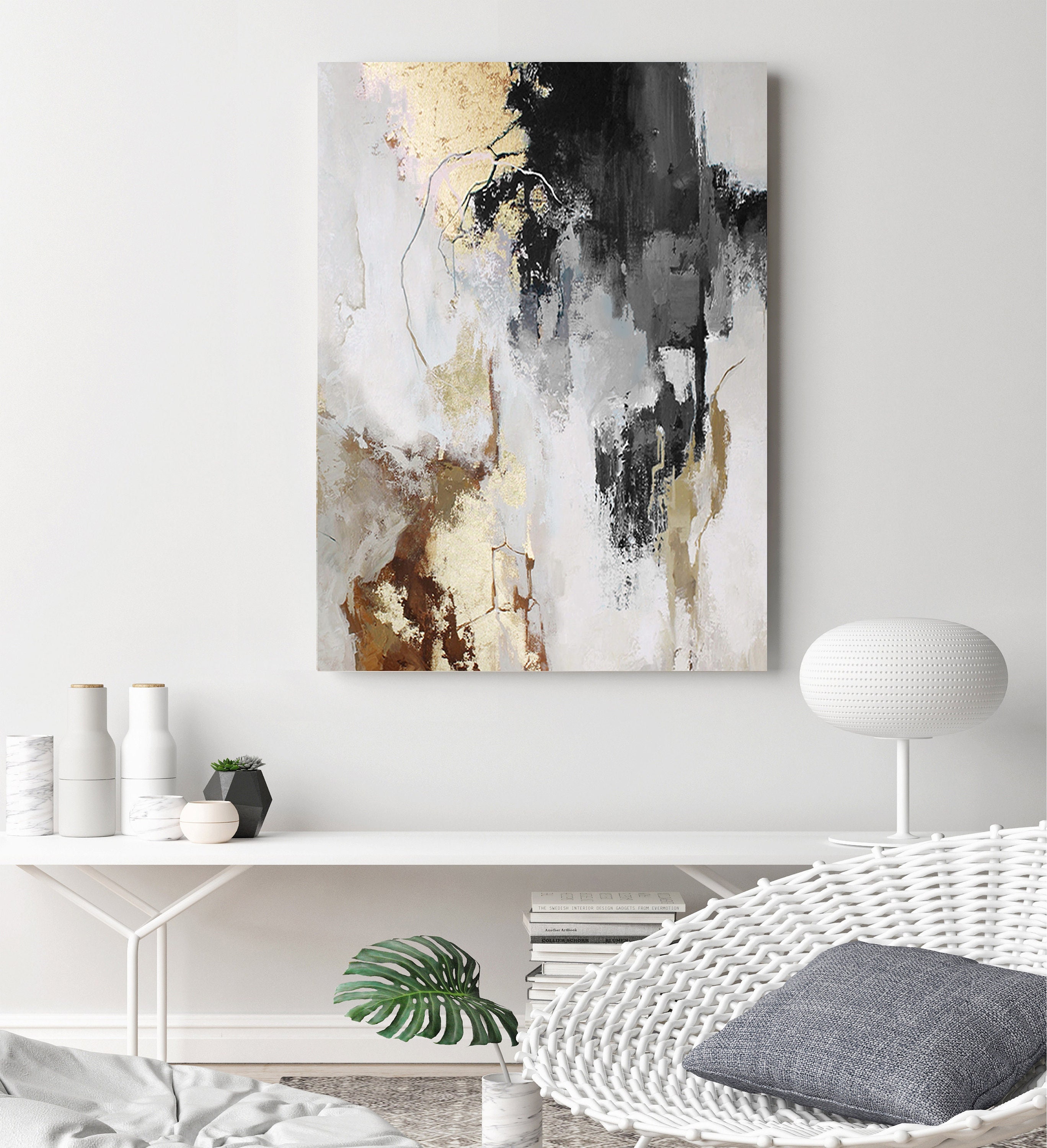 グレーの絵画 | グレーゴールドの絵画 | ゴールドグレーの抽象画