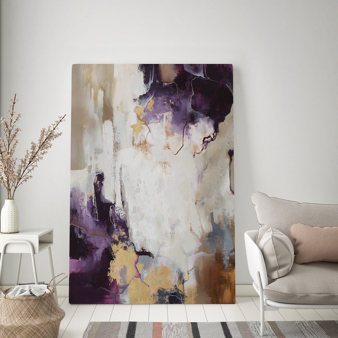 Purple Abstract Painting Purple Painting Purple Abstract Art Etsy