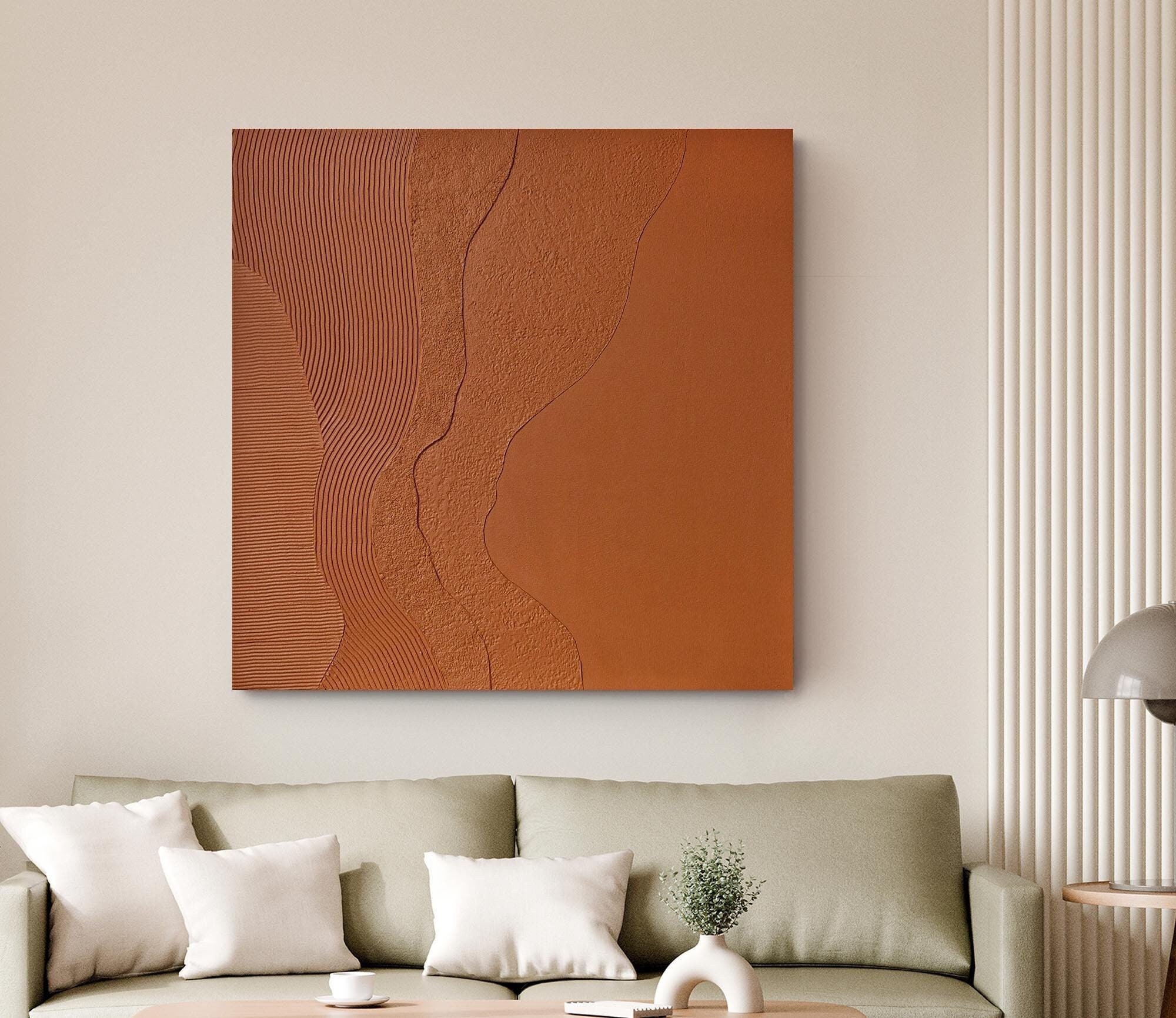 Terracotta Textured abstract painting | Scandinavian Wall Art | Terracotta wall art | Painting Textured Terracotta canvas art | Nulla 2
