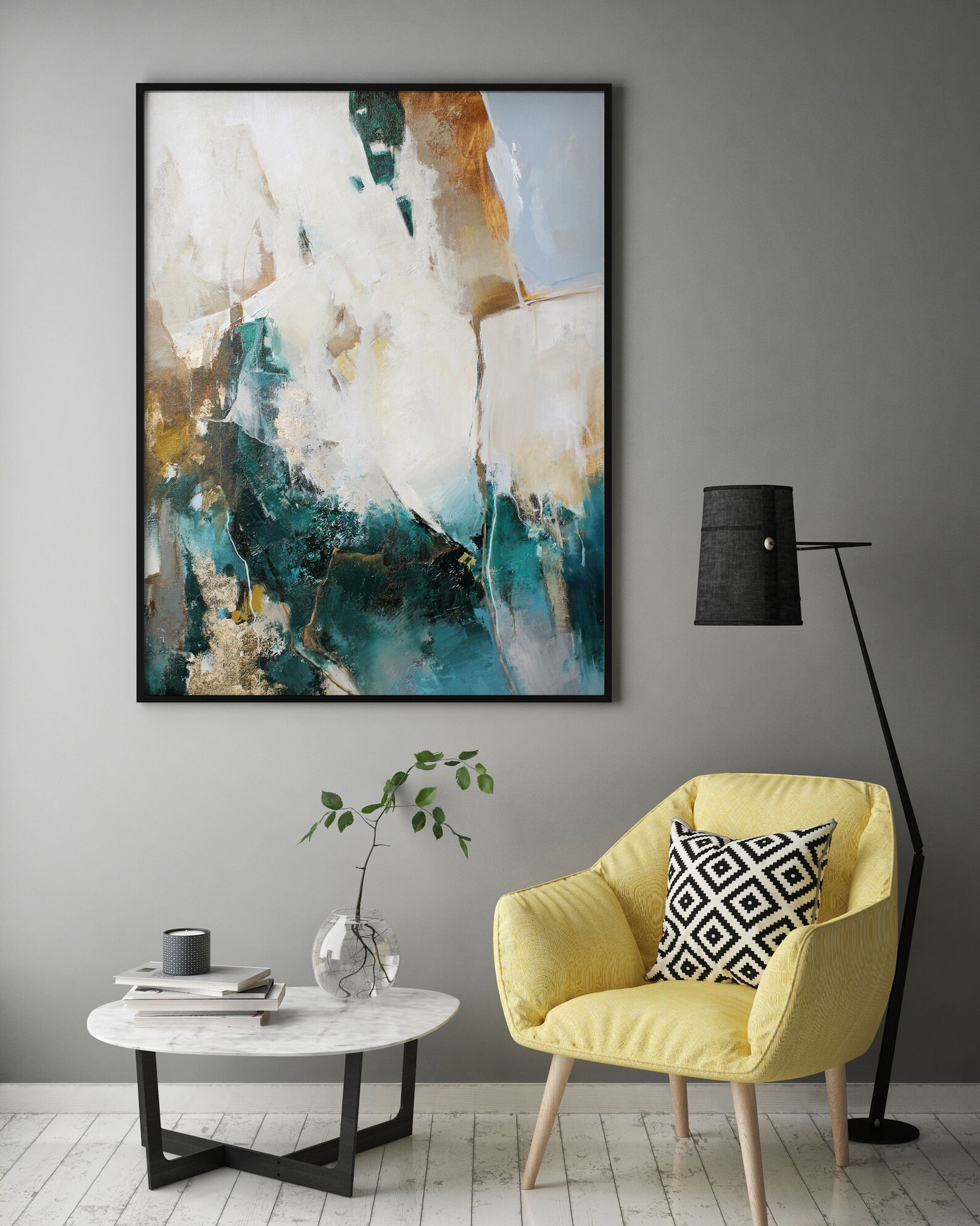 Emerald Wall Art Abstract Painting Emerald Abstract Etsy
